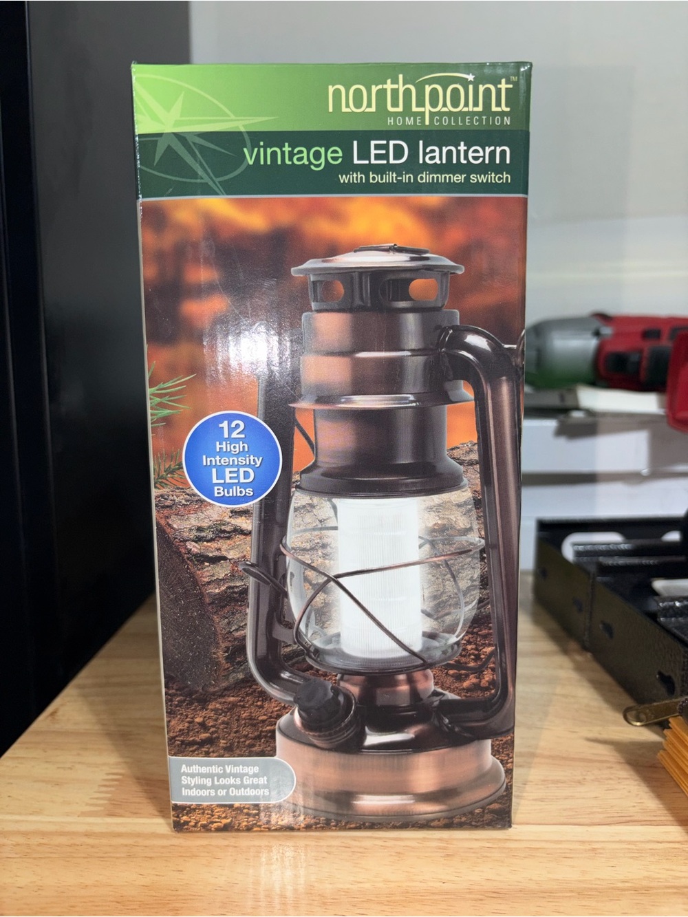 Northpoint Vintage LED Lantern in Bronze